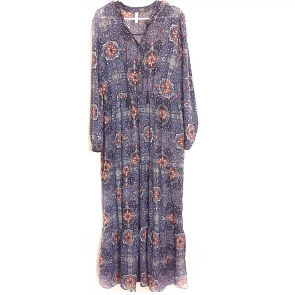 Bohemian Flowy Printed Beach Coverup